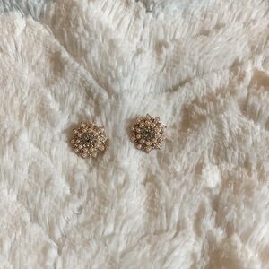 Gold Crystal and Pearl Earrings Women‎ Jewelry